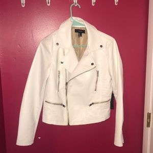 White Faux Leather Jacket